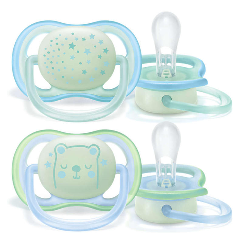2x Ultra Air Chupetes DECO (0-6m), Celeste 