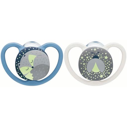 SET DE 2 CHUPETES SPACE LUMINOSO T2 NENE