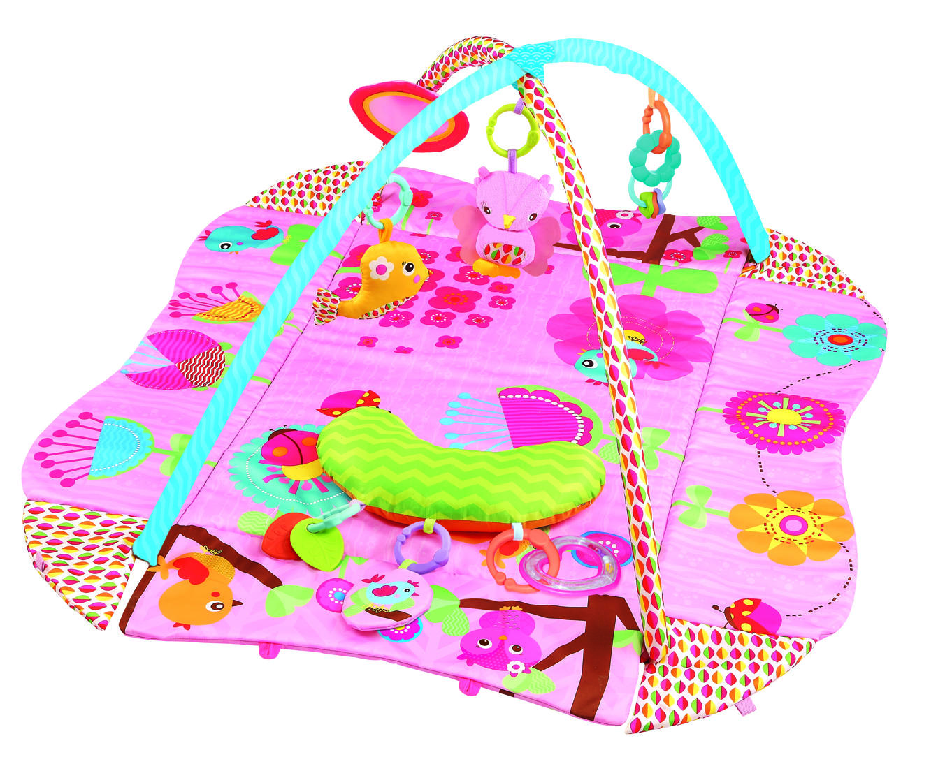 MANTA GIMNASIO CON JUGUETES ROSA