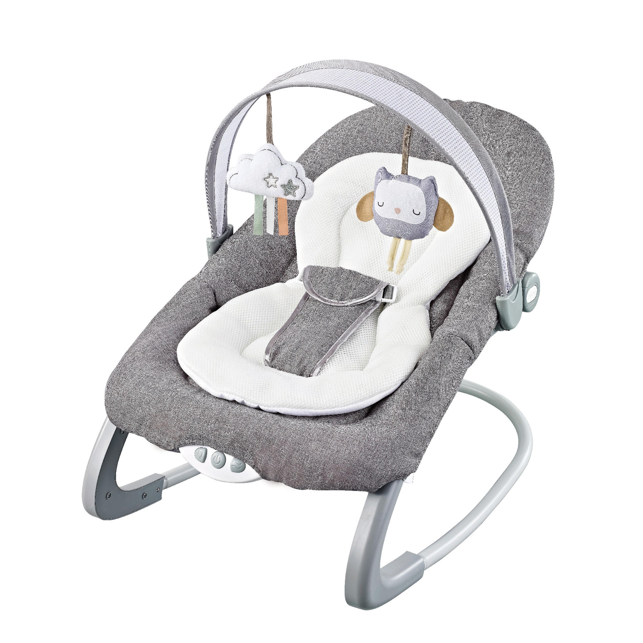 MECEDORA MUSICAL Y JUEGOS RECLINABLE GRIS
