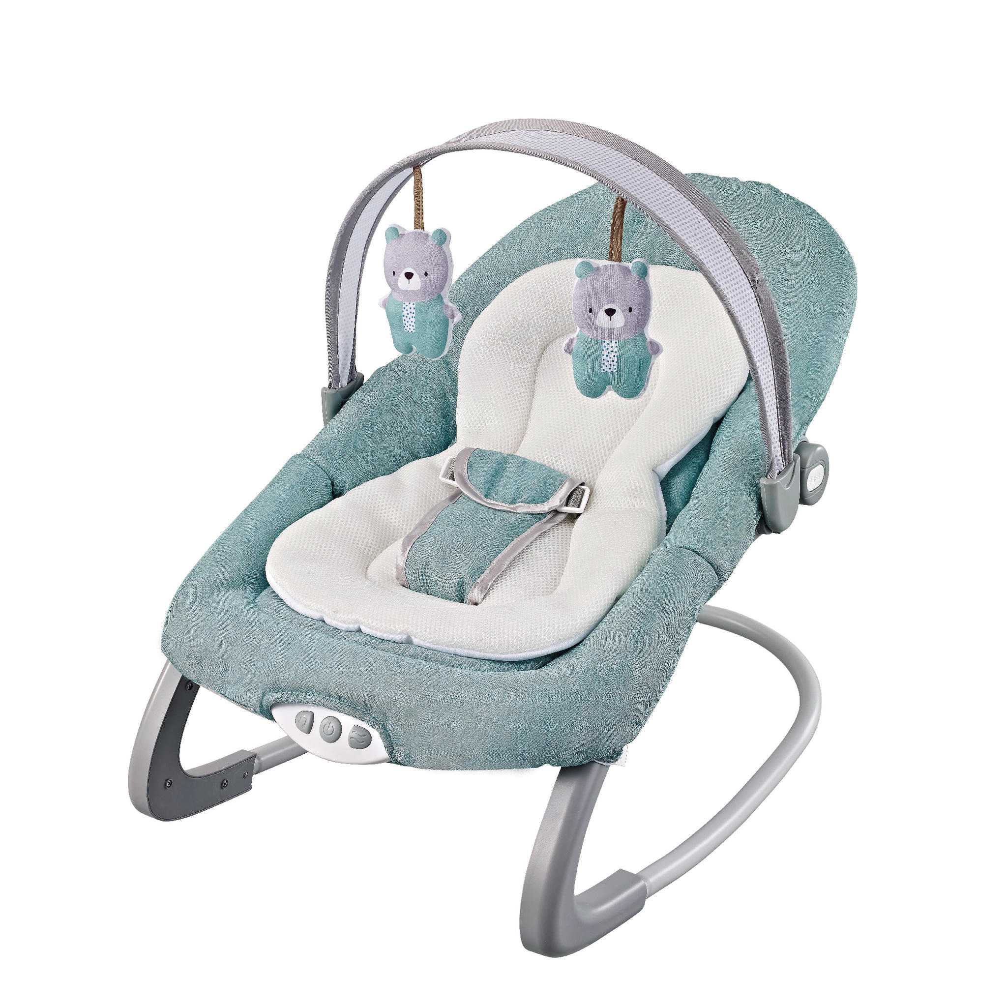 MECEDORA MUSICAL Y JUEGOS RECLINABLE CELESTE