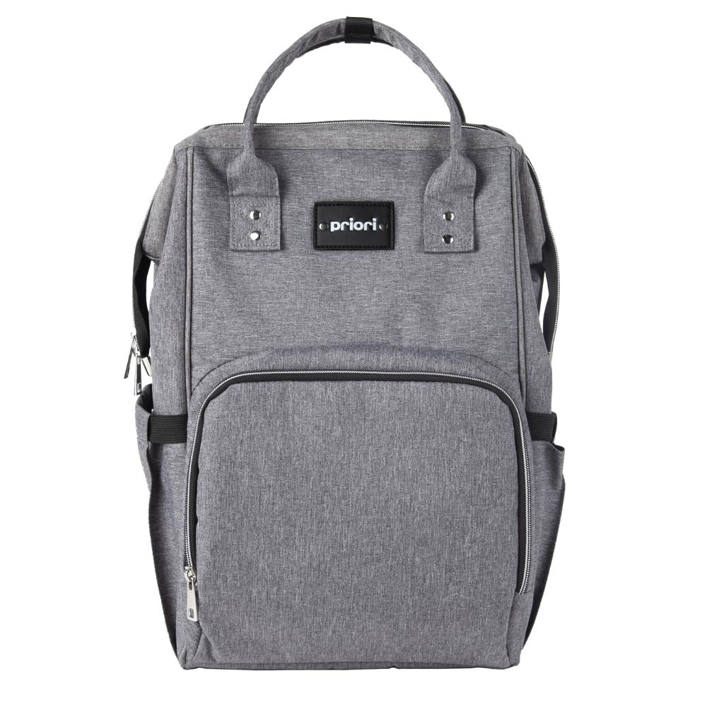 MOCHILA MATERNAL GRIS CON CAMBIADOR