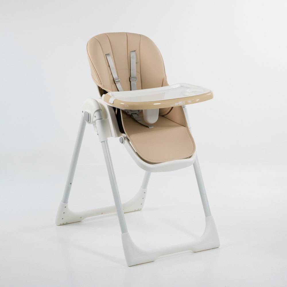 SILLA DE COMER DE LUJO C/RUEDAS BEIGE