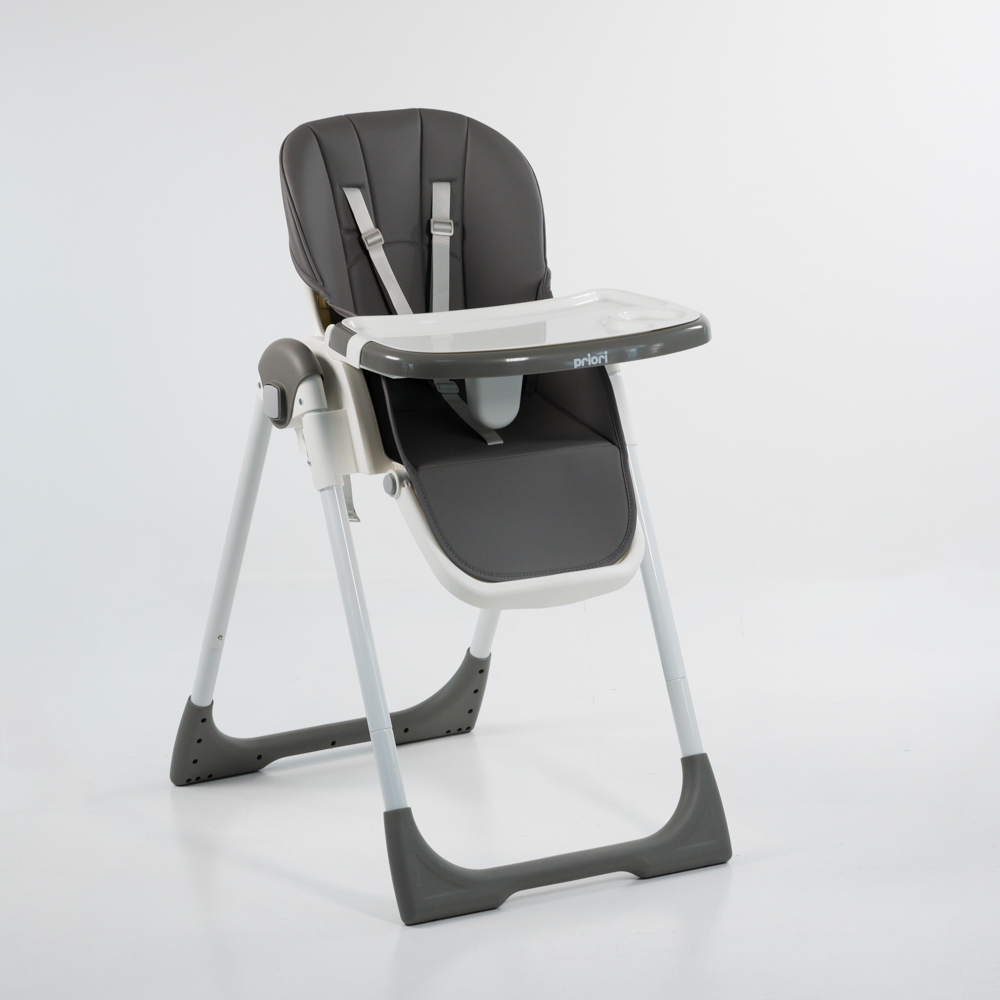 SILLA DE COMER DE LUJO C/RUEDAS GRIS
