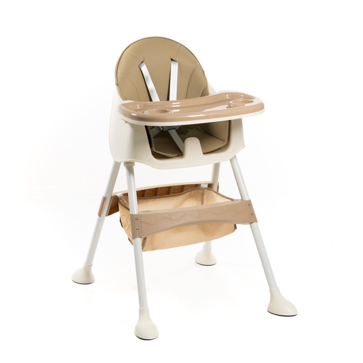 SILLA DE COMER CON BANDEJA BEIGE