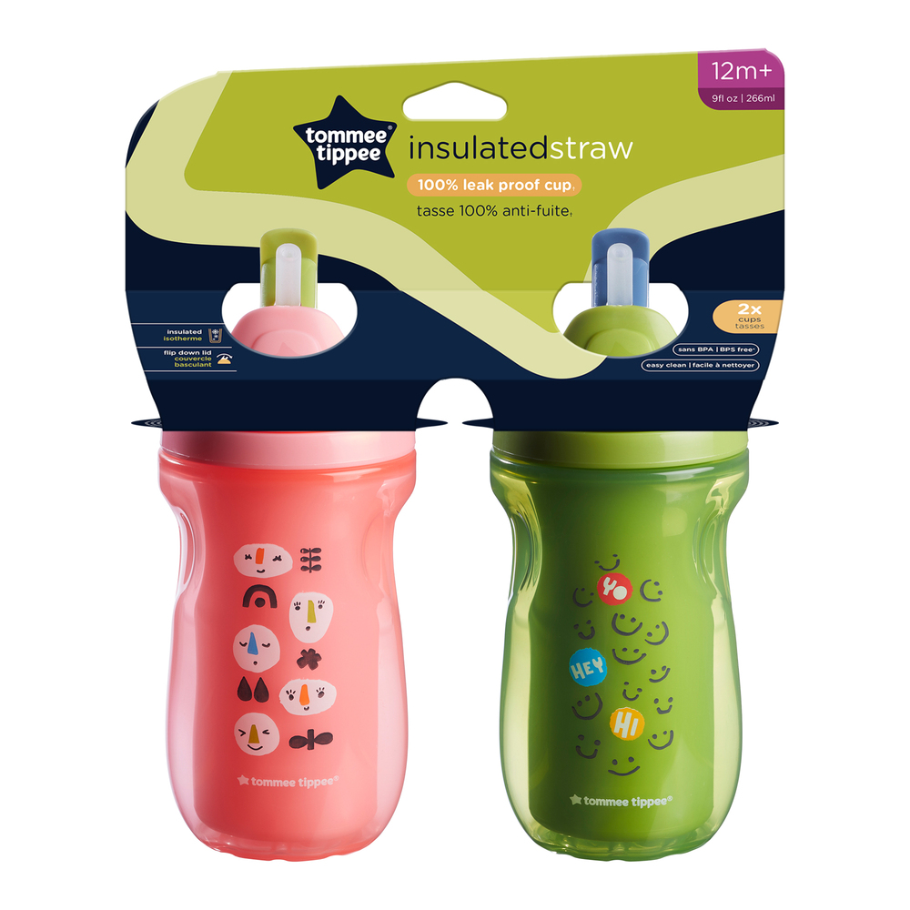 VASOS 260 ML STRAW CUP 2 PK (TERMICO) 4 color