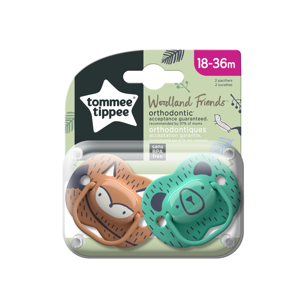 CHUPETES  18-36 MES  WOODLAND FRIENDS 2 PK