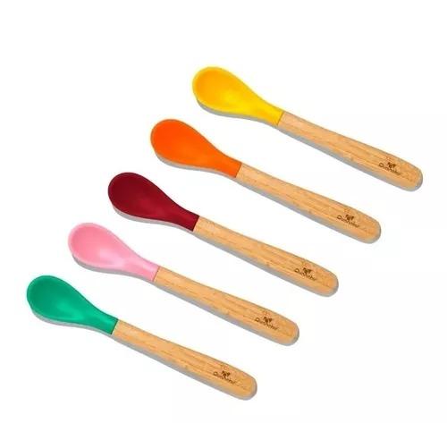 BAMBOO INFANT TRAINING SPOONS CELESTE, VERDE,
