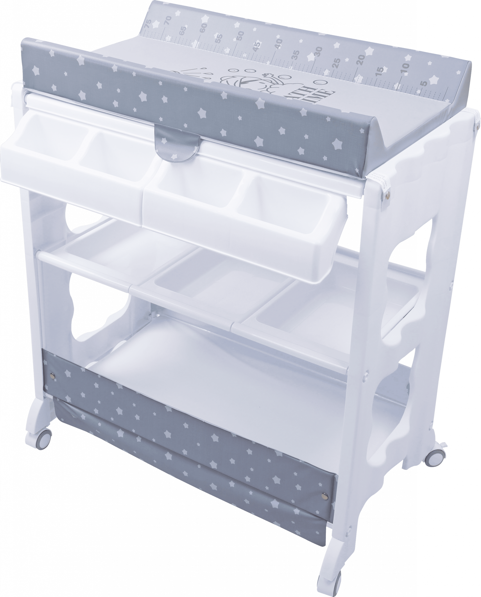 CATRE DE BAÑO CON ACCESORIOS BLANCO Y GRIS