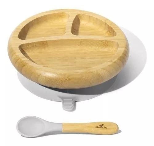 BAMBOO STAY PUT SUCTION BABY BOWL DIVIDEDGRIS