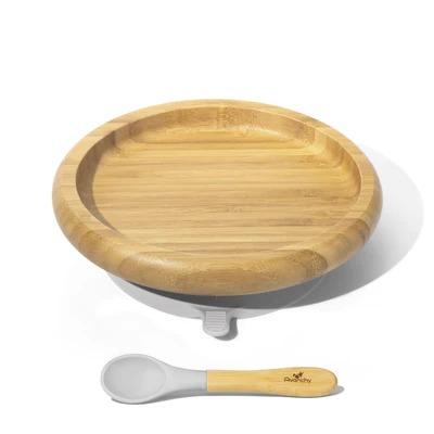 BAMBOO STAY PUT SUCTION CLASSIC PLATE GRIS