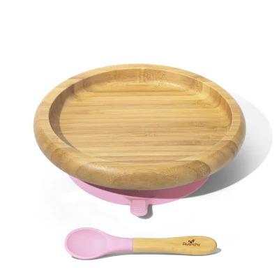 BAMBOO STAY PUT SUCTION CLASSIC PLATE ROSA