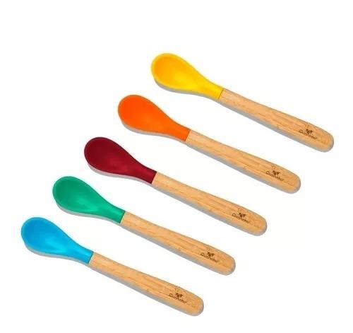 BAMBOO INFANT FEEDING SPOONS ROSA, VERDE, NAR