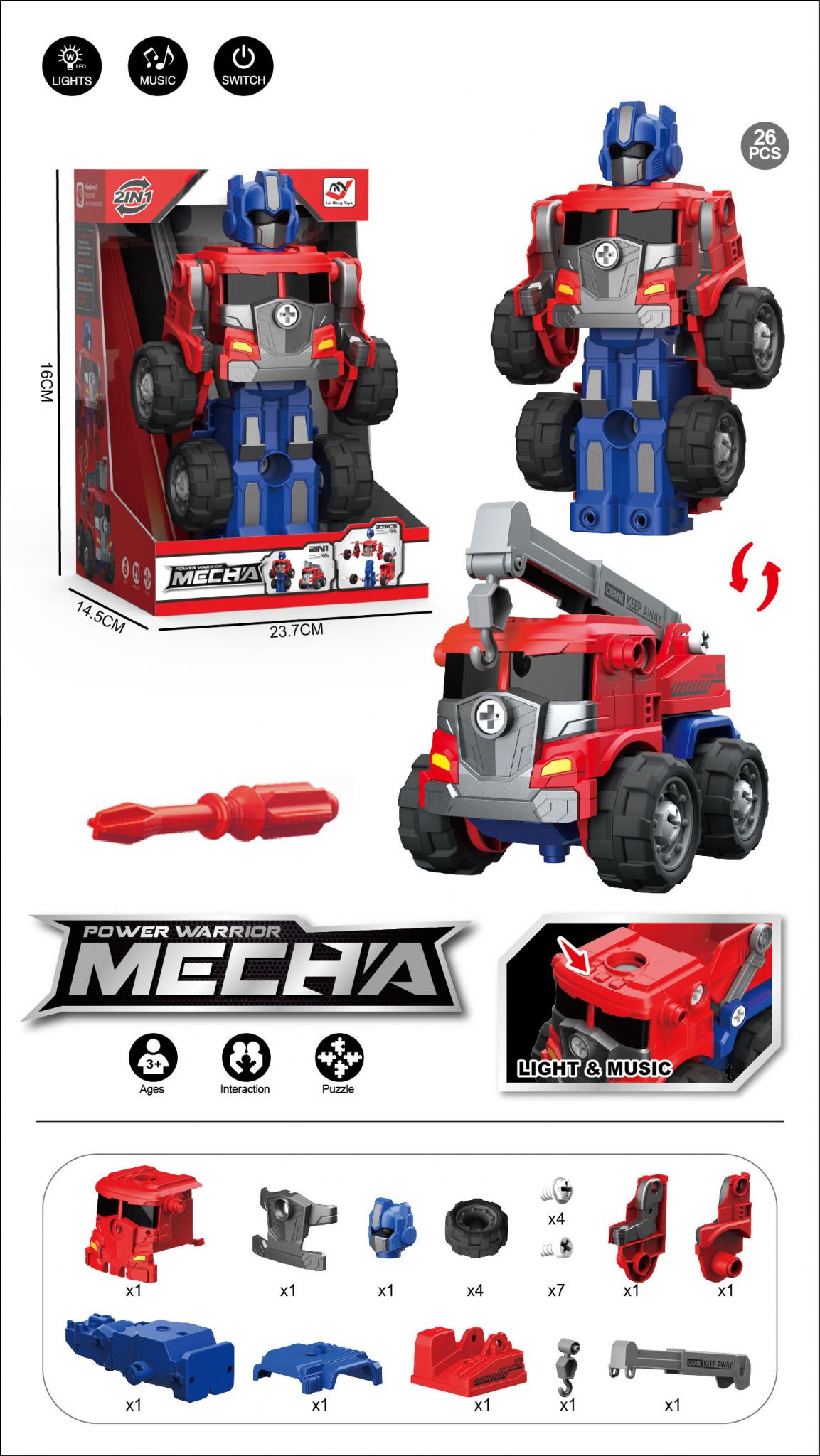 CAMION ROBOT TRANSFORMER ROJO