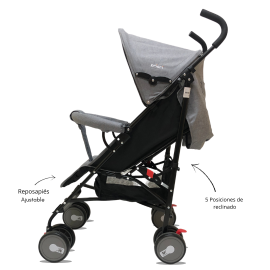 COCHE PARAGUITAS PLEGABLE GRIS