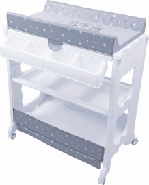 CATRE DE BAÑO CON ACCESORIOS BLANCO Y GRIS