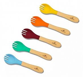 BAMBOO BABY TRAINING FORKS CELESTE, VERDE, NA